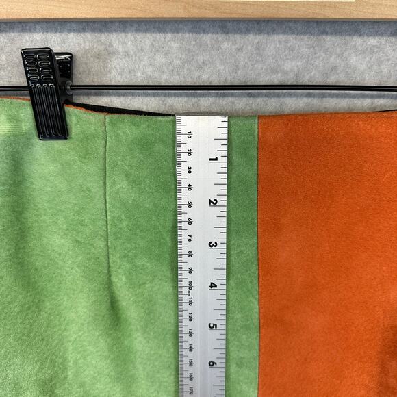 Marcello Soltan Skirt Womens Size M Multicolor Colorblock Suede Leather Back Zip - Picture 11 of 12